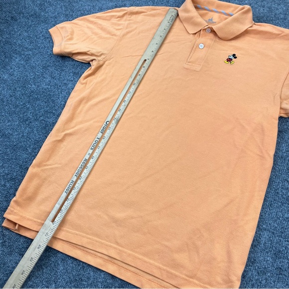 Disney Parks Men’s World Micky Polo Logo Orange Small - Picture 5 of 9